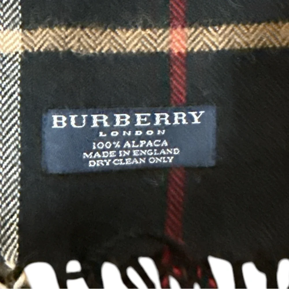 Burberry Check Alpaca Scarf - black/tan